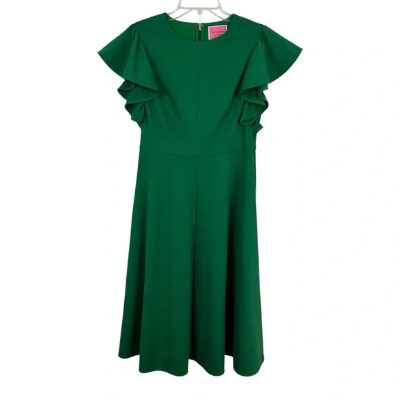 Kate Spade Green Flutter Sleeve Ponte Dress Sz 4 KB006 - Picture 9 of 10